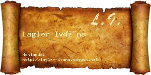 Lagler Ivána névjegykártya